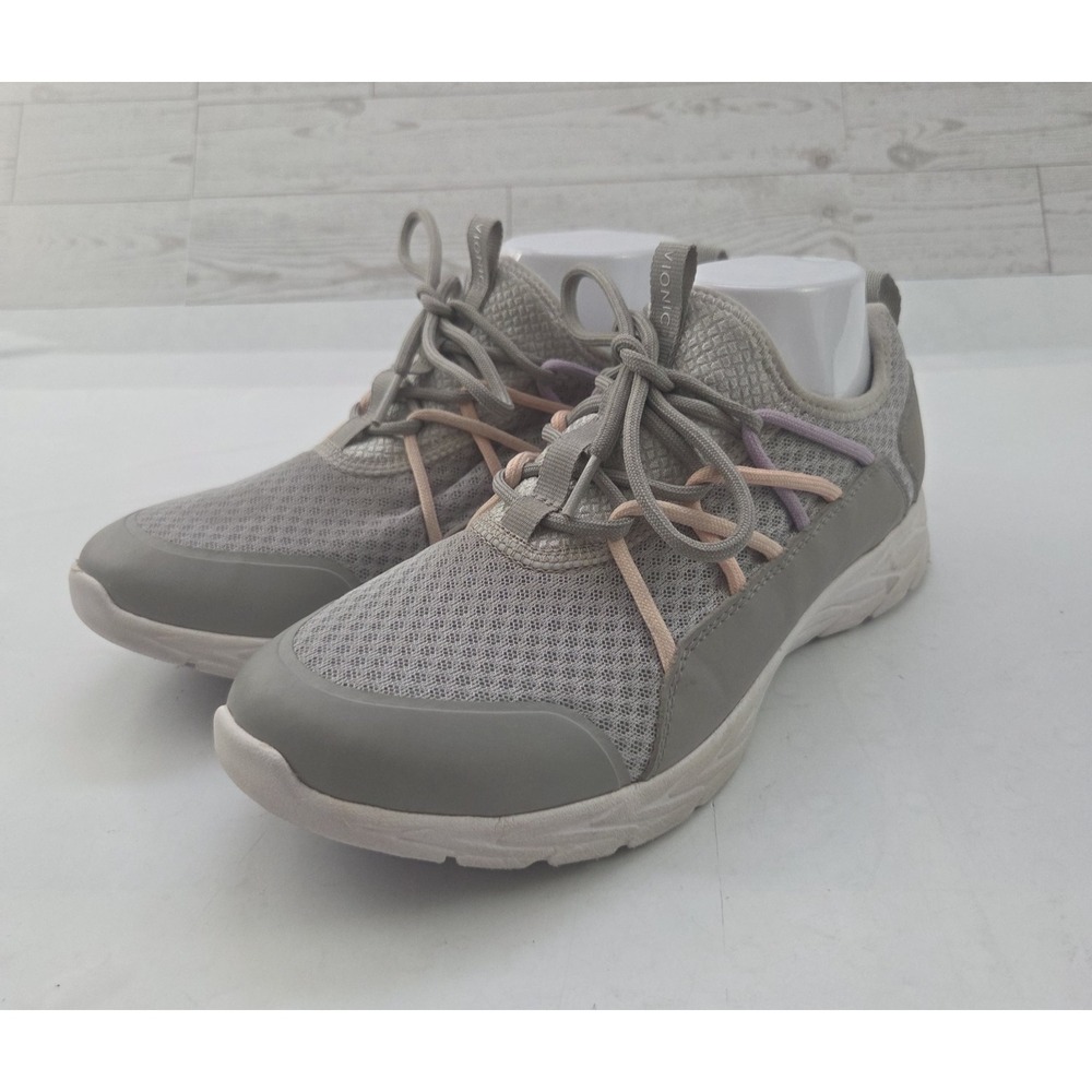 Vionic Zeliya Sneakers Womens 8.5 Gray Mesh Lace Up Comfort Athleisure Sporty